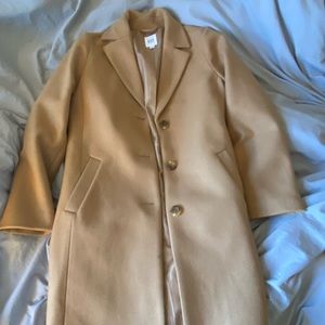 Tan, pea coat, mid length